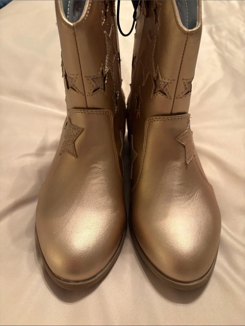 NWT Thereabouts Big Kid Girls Sienna Flat Heel Glitter Stars Western  Boots